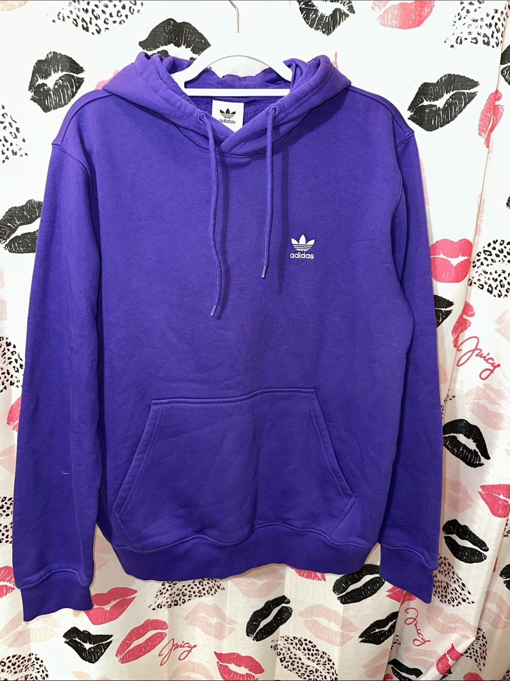 adidas Purple Trefoil Pullover Hoodie